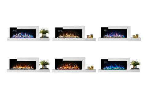 Image of Napoleon Stylus Cara Elite Smart 60'' White Wall Mount Electric Fireplace with Shelf