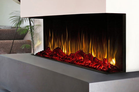 Image of Touchstone Sideline Infinity Smart 60-inch 3-Sided 2-Sided Built-In Recessed Electric Fireplace 80046 