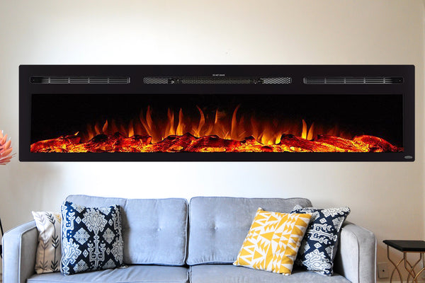 Touchstone Sideline 84 inch Built-in Electric Fireplace - Heater
