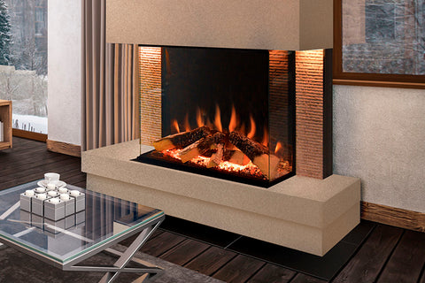 Image of Electric Modern Evonicfires Halo Series Tyrell 32 inch Built-In 3-sided Electric Fireplace Firebox | EV-FP-Halo-TYRELL | Electric Fireplaces Depot