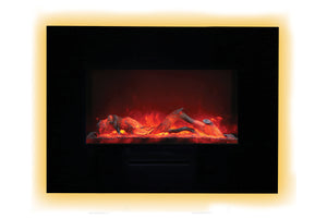 Amantii 36 inch Built In Flush Mount Wall Mount Linear Electric Fireplace | Black or White | WM-FM-26-3623-BG | Electric Fireplaces Depot