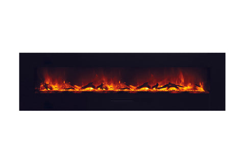 Image of Amantii 81 inch Built In Flush Mount Wall Mount Linear Electric Fireplace | Black or White | WM-FM-72-8123-BG | Electric Fireplaces Depot