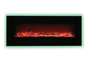 Amantii 58 inch Built In Flush Mount Wall Mount Linear Electric Fireplace | Black or White | WM-FM-48-5823-BG | Electric Fireplaces Depot
