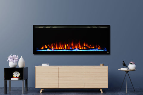 Image of Touchstone Sideline Elite 50" Built-In Recessed Flush Mount Electric Fireplace - 80036 - Electric Fireplaces Depot
