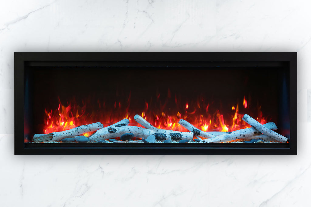 Amantii Symmetry 60'' Built In Fully Recessed Flush Mount Linear Electric Fireplace | Extra Tall Deep | SYM-60-XT | Electric Fireplaces Depot