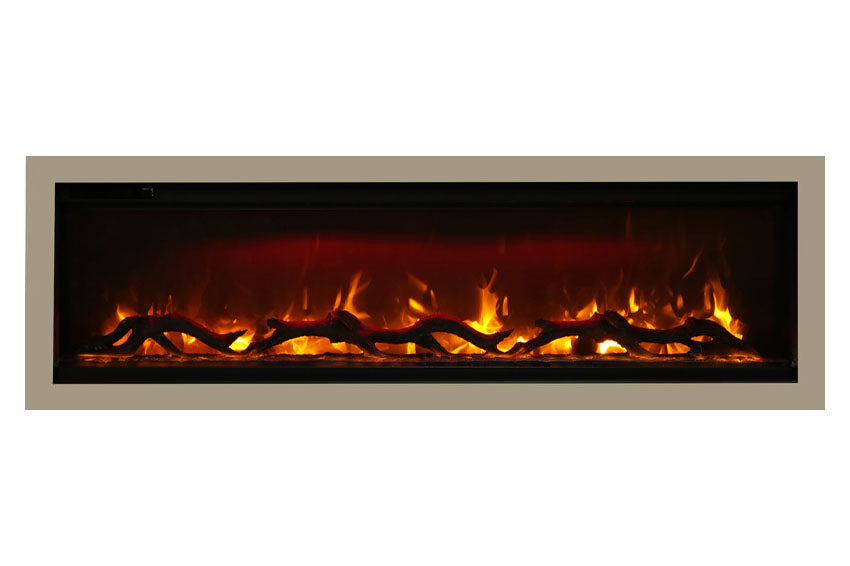 Amantii Symmetry 42'' Built In Fully Recessed Flush Mount Linear Indoor & Outdoor Electric Fireplace | SYM-42 | Electric Fireplaces Depot