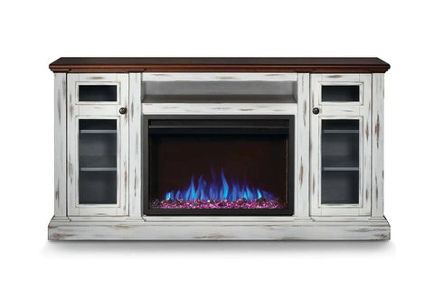 Image of Napoleon Charlotte Media Console in White&Cherry | Cineview 30'' Electric Firebox