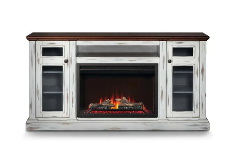 Image of Napoleon Charlotte Media Console in White&Cherry | Cineview 30'' Electric Firebox