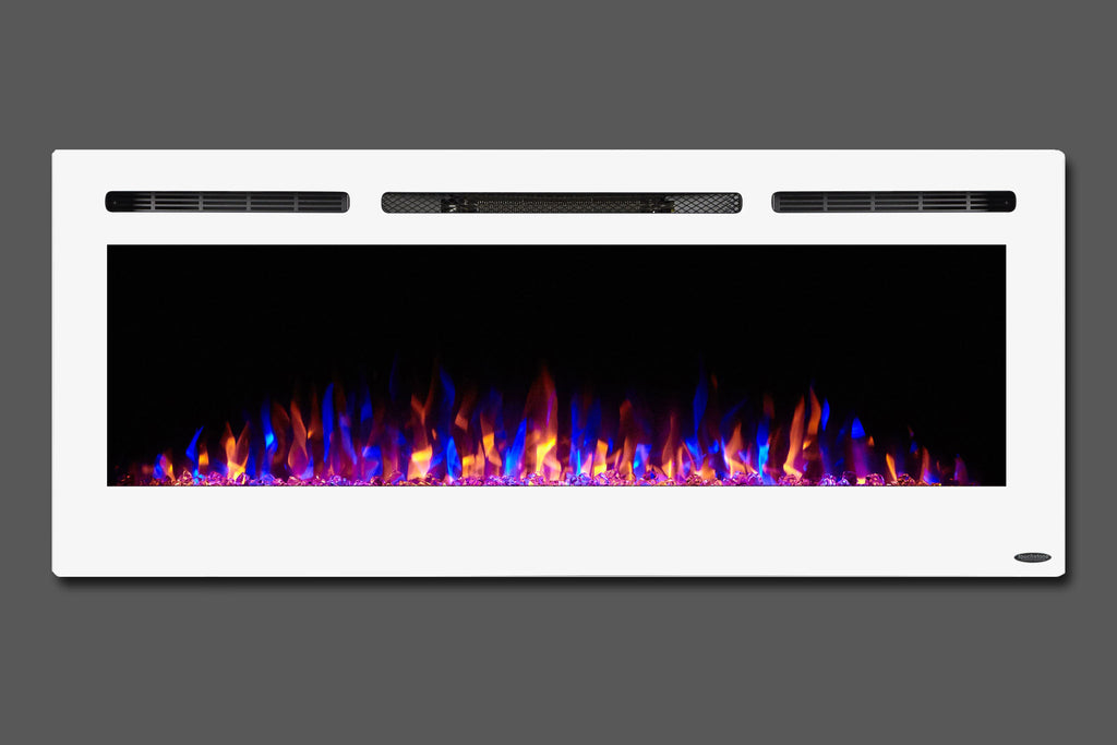 Touchstone Sideline White 50'' Built-in Electric Fireplace - Heater - 80029 - Electric Fireplaces Depot