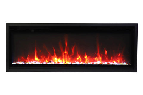 Image of Amantii Symmetry 50 inch Xtra Slim Fully Recessed Wall Mount Linear Electric Fireplace SYM-50-XTRASLIM SYM-SLIM-50