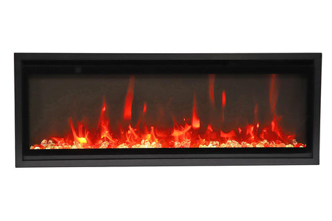 Image of Amantii Symmetry 60 inch Xtra Slim Fully Recessed Wall Mount Linear Electric Fireplace SYM-60-XTRASLIM SYM-SLIM-60 